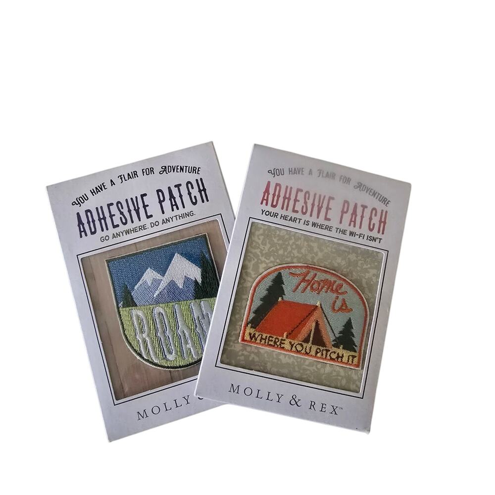 Molly & Rex Set of 2 Outdoor Camping, Hiking, Adventure Adhesive Patches
